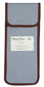 Wallet For Folding Stick, <br>pale blue with brown trim, individually packaged