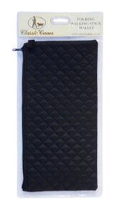 Wallet For Folding Stick, <br>black quilted, individually packed