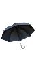 Umbrella, gents, black crook & canopy, brown piping