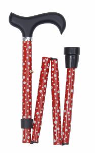 Folding Sassy Cane, <br>red and white